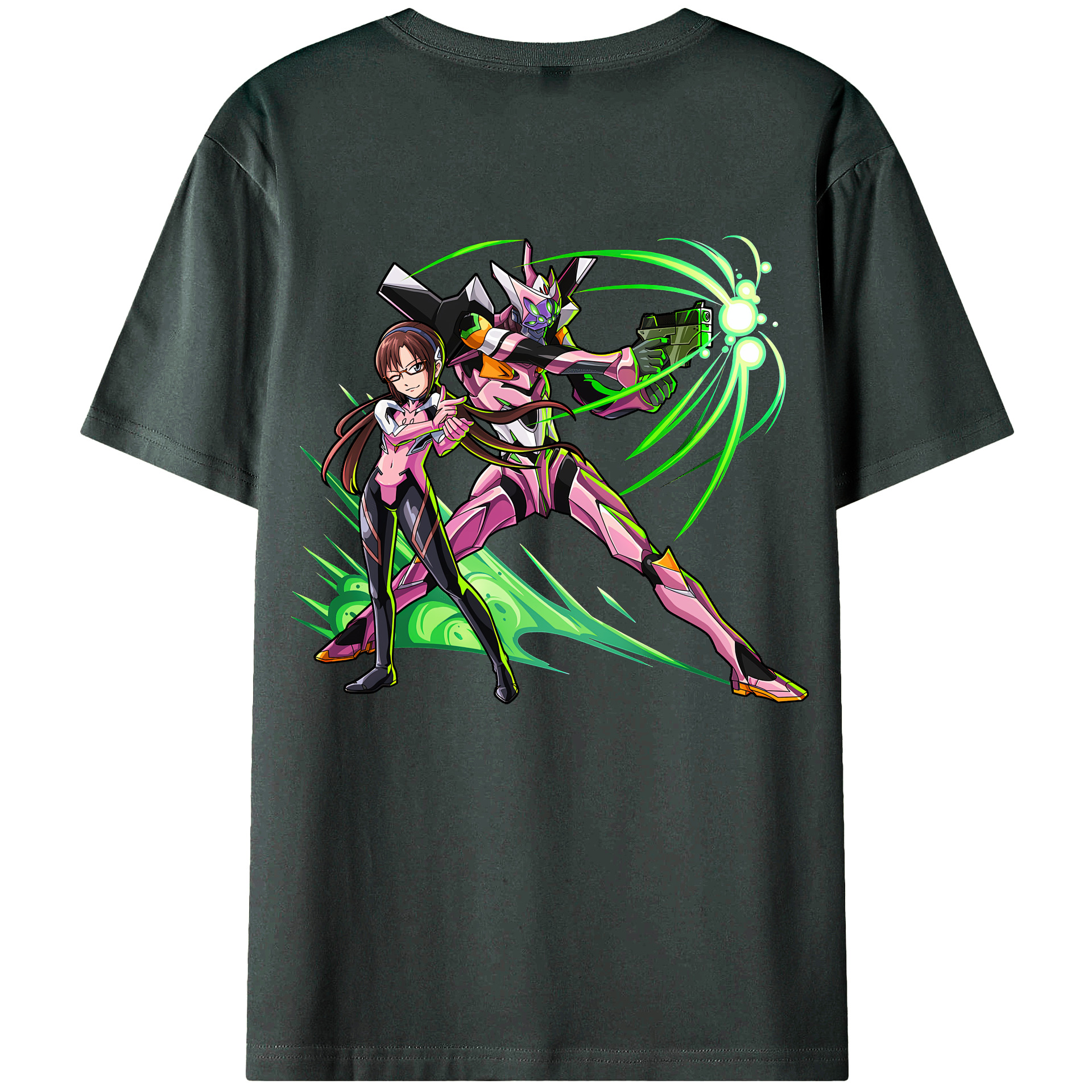 （画像用） EVA 新世紀エヴァンゲリオン 綿100％ メンズ半袖Tシャツ（バックプリント） 通気性